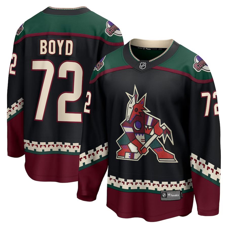 Men Arizona Coyotes #72 Travis Boyd Fanatics Branded Black Home Breakaway Player NHL Jersey